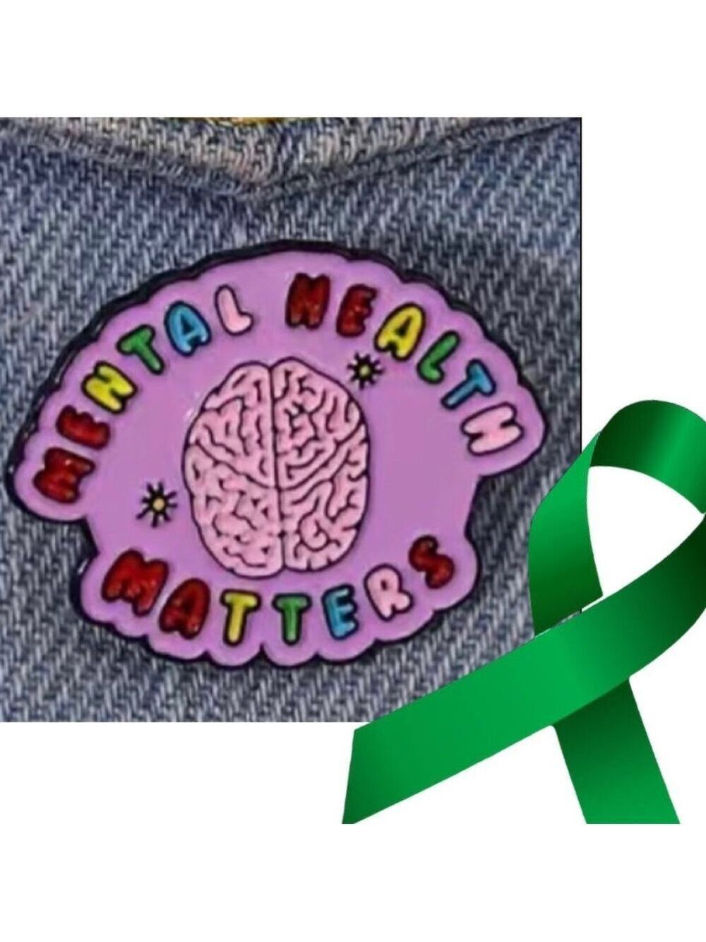 Mental Health Matters colorful enamel cartoon pin lapel brooch